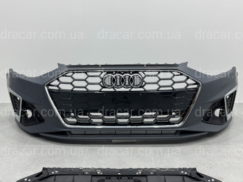 Бампер передній у зборі S-Line ХРОМ для Audi A4 B9 2020-2023 артикул 6933