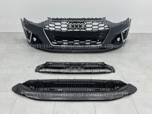 Бампер передній у зборі S-Line ХРОМ для Audi A4 B9 2020-2023 артикул 6933