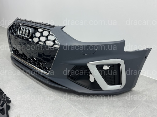 Бампер передній у зборі S-Line ХРОМ для Audi A4 B9 2020-2023 артикул 6933