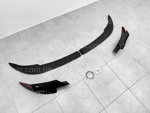 Спідниця переднього бампера спідниця M5 style BMW 5 series F10 F11 2010-2016 ABS пластик, чорний глянець артикул 5336