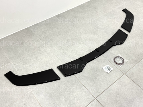 Накладка губа переднього бампера BMW 3 series F30 F31 2012-2018 абс пластик, чорний глянець артикул 1905
