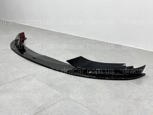 Спідниця переднього бампера M performance BMW 4 series F32 F33 F36 2013-2020 ABS пластик, чорний глянець артикул 4503