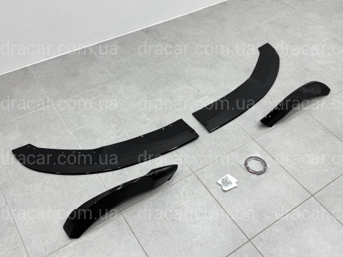Спідниця переднього бампера M performance BMW 4 series F32 F33 F36 2013-2020 ABS пластик, чорний глянець артикул 4503