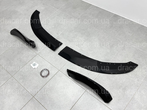Спідниця переднього бампера M performance BMW 4 series F32 F33 F36 2013-2020 ABS пластик, чорний глянець артикул 4503