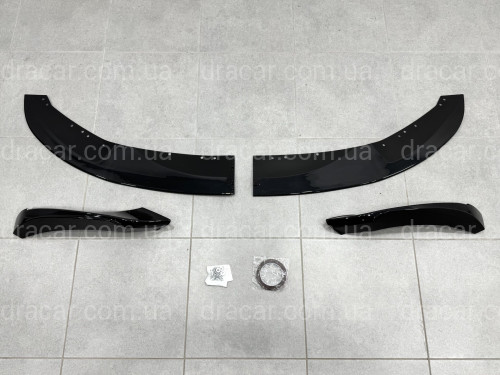 Спідниця переднього бампера M performance BMW 4 series F32 F33 F36 2013-2020 ABS пластик, чорний глянець артикул 4503