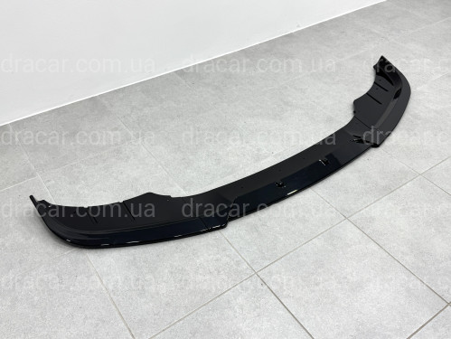 Спідниця накладка переднього бампера BMW 5 series F10 F11 LCI 2013-2016 ABS пластик, колір чорний глянець артикул 6736