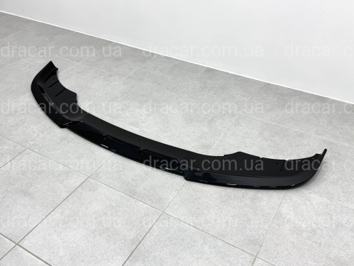 Спідниця накладка переднього бампера BMW 5 series F10 F11 LCI 2013-2016 ABS пластик, колір чорний глянець артикул 6736