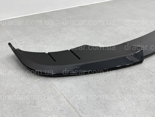 Спідниця накладка переднього бампера BMW 5 series F10 F11 LCI 2013-2016 ABS пластик, колір чорний глянець артикул 6736