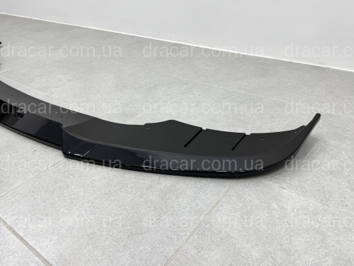 Спідниця накладка переднього бампера BMW 5 series F10 F11 LCI 2013-2016 ABS пластик, колір чорний глянець артикул 6736