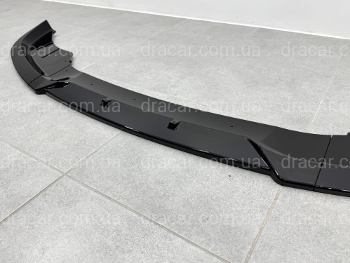 Спідниця накладка переднього бампера BMW 5 series F10 F11 LCI 2013-2016 ABS пластик, колір чорний глянець артикул 6736