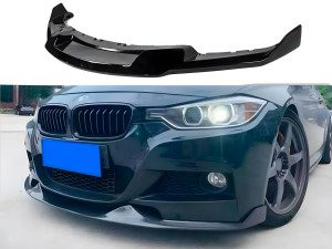 Спідниця переднього бампера MAD LIP F30 F31 2012-2018 до бампера м пакет, колір чорний глянець
