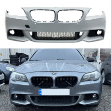 Передній бампер у зборі M Paket BMW 5 Series F10 F11 2010-2013 (під омивачі / з отворами під парктроніки / з отворами туманок)