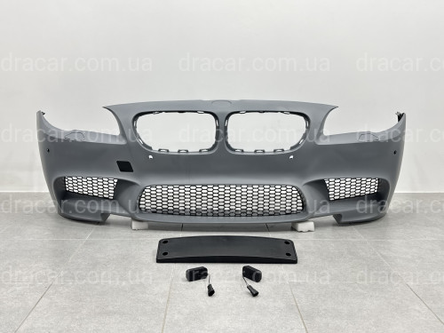 Передній бампер у зборі стиль M5 стиль для BMW 5 Series F10 F11 2010-2016 ПІД ПАРКТРОННИКИ артикул 7920