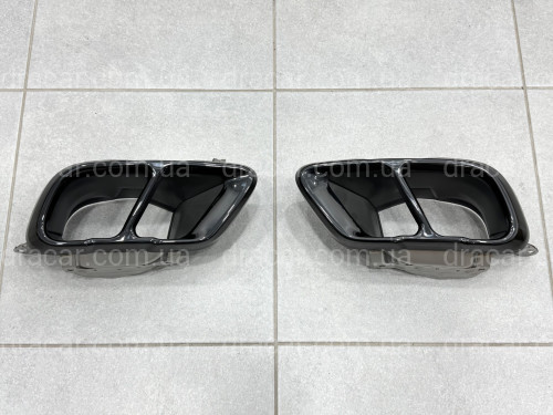 Насадки на вихлопні труби M Paket LCI для BMW X5 G05 / X6 G06 / X7 G07 чорні артикул 9325