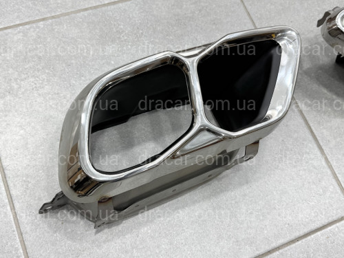 Насадки на вихлопні труби M60i LCI для BMW X5 G05 / X6 G06 / X7 G07 хром артикул 9320