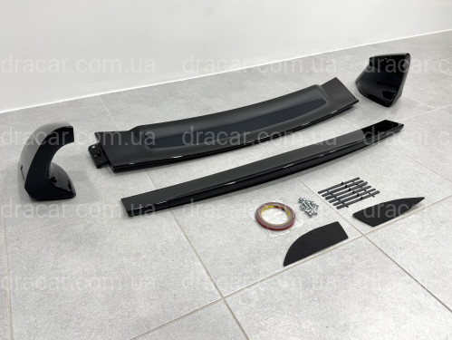 Спойлер високий Mugen RR Honda Civic 4D 2007-2011 ABS пластик, колір чорний глянець артикул 5318
