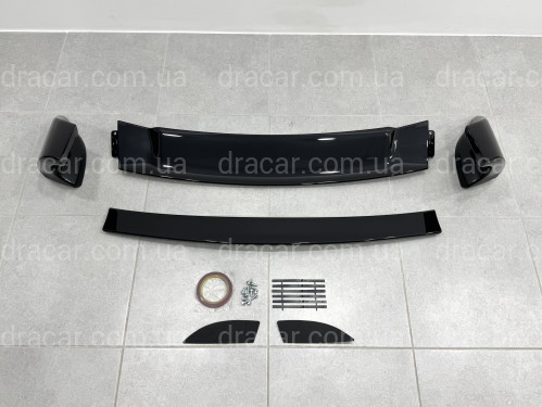 Спойлер високий Mugen RR Honda Civic 4D 2007-2011 ABS пластик, колір чорний глянець артикул 5318