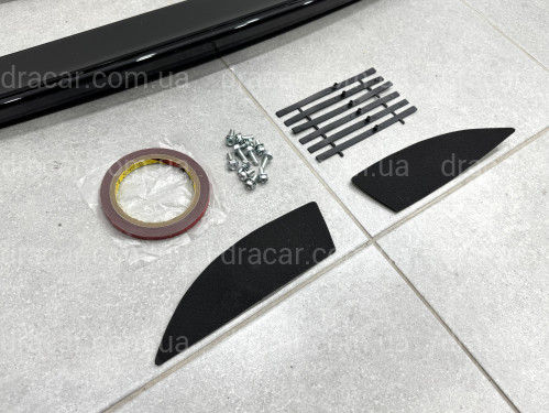 Спойлер високий Mugen RR Honda Civic 4D 2007-2011 ABS пластик, колір чорний глянець артикул 5318