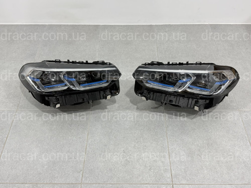 Фари стиль Laser LCI 2022+ рестайлінг замість дорестайлінгових BMW X3 G01 X4 G02 2018-2021 2шт. з заміною бампера на 2022-2024 артикул 6010