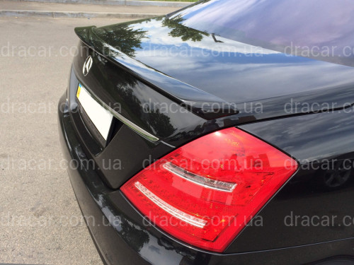 Спойлер лип багажника Mercedes-Benz S class W221 2005-2013 ABS пластик, колір чорний глянець артикул 8366