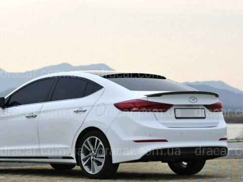 Спойлер лип багажника Hyundai Elantra AD 2016-ABS пластик, колір чорний глянець артикул 8357