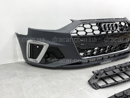 Бампер передній у зборі S-Line CHROME для Audi A4 B9 2020-2023 артикул 9443