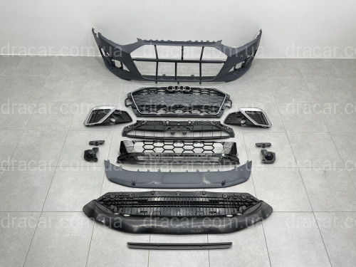 Бампер передній у зборі S-Line CHROME для Audi A4 B9 2020-2023 артикул 9443