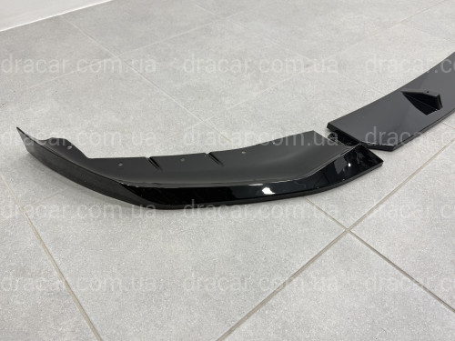 Юбка переднього бампера M Performance BMW 5 series G30 G31 2017-2020, чорний глянець артикул 2858