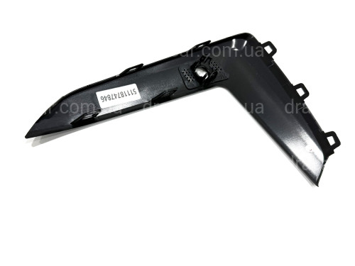 Права накладка решітки бампера M Performance 51118747846 для BMW 5 series G30 G31 2020-2023 рест. артикул 5751