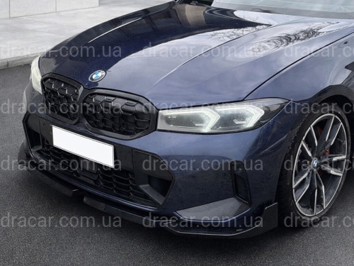 Спідниця накладка переднього бампера M-Performance BMW 3 series G20 G21 LCI 2022+ ABS пластик колір чорний глянець артикул 6537