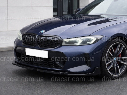 Спідниця накладка переднього бампера M-Performance BMW 3 series G20 G21 LCI 2022+ ABS пластик колір чорний глянець артикул 6537
