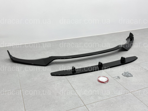 Юбка накладка переднього бампера M Performance BMW X3 G01 / X4 G02 2018-2021, ABS пластик колір чорний глянец артикул 9570