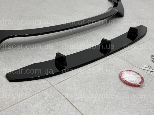 Юбка накладка переднього бампера M Performance BMW X3 G01 / X4 G02 2018-2021, ABS пластик колір чорний глянец артикул 9570