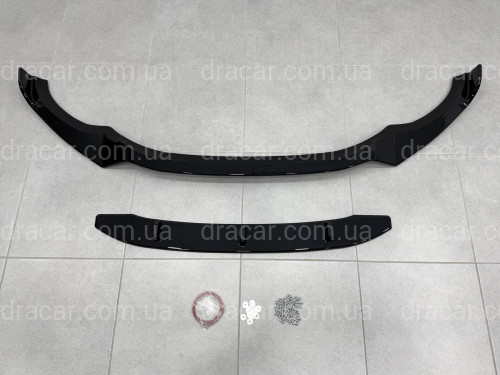Юбка накладка переднього бампера M Performance BMW X3 G01 / X4 G02 2018-2021, ABS пластик колір чорний глянец артикул 9570