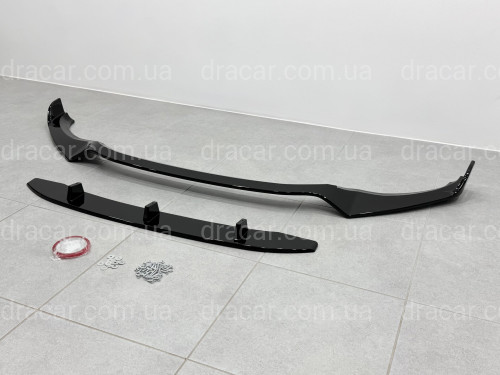 Юбка накладка переднього бампера M Performance BMW X3 G01 / X4 G02 2018-2021, ABS пластик колір чорний глянец артикул 9570