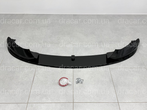 Спідниця переднього бампера M Paket для BMW 4 series F32 F33 F36 2013-2020 ABS пластик, чорний глянець артикул 4509