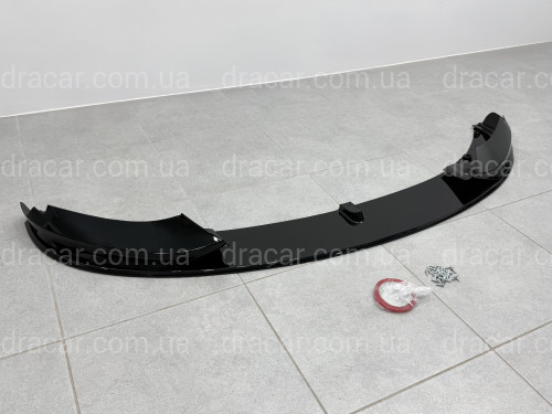 Спідниця переднього бампера M Paket для BMW 4 series F32 F33 F36 2013-2020 ABS пластик, чорний глянець артикул 4509