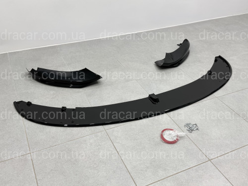 Спідниця переднього бампера M Paket для BMW 4 series F32 F33 F36 2013-2020 ABS пластик, чорний глянець артикул 4509
