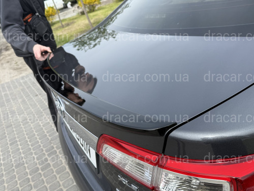 Спойлер ліп багажника Toyota Camry 50 USA 2012-2014 ABS пластик, колір чорний глянець артикул 9470