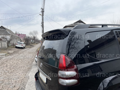 Спойлер на кришку багажника Toyota Land Cruiser Prado 120 2003-2009 колір чорний ABS пластик артикул 232