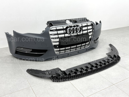 Бампер передній у зборі S-Line BLACK для Audi A3 ХЕТЧБЕК 2014-2017 артикул 9520