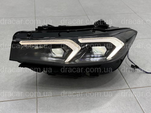 Фари LCI 2022+ рестайлінг Shadow Line для BMW G20/G21 2019-2022 2шт. із заміною бампера на 22+ / 2 РЕЖИМУ ДХО БІЛІ / ЖОВТІ артикул 9787