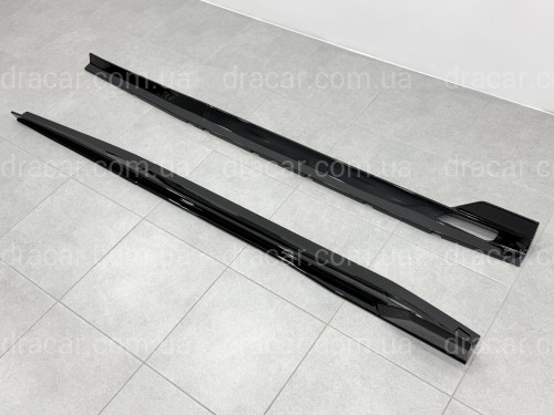 Леза під пороги Paradigm довгі BMW X5 G05 F95 2018 - 2шт. ABS чорний глянець артикул 10030