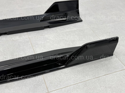 Леза під пороги Paradigm довгі BMW X5 G05 F95 2018 - 2шт. ABS чорний глянець артикул 10030