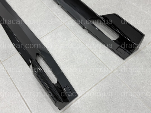 Леза під пороги Paradigm довгі BMW X5 G05 F95 2018 - 2шт. ABS чорний глянець артикул 10030