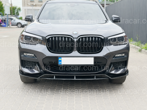 Юбка накладка переднього бампера M Performance BMW X3 G01 / X4 G02 2018-2021, ABS пластик колір чорний глянец артикул 9570