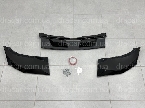 Юбка накладка переднього бампера BMW X5M G05 F95 2019-2022 ABS пластик, чорний глянець артикул 9627