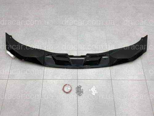 Юбка накладка переднього бампера BMW X5M G05 F95 2019-2022 ABS пластик, чорний глянець артикул 9627