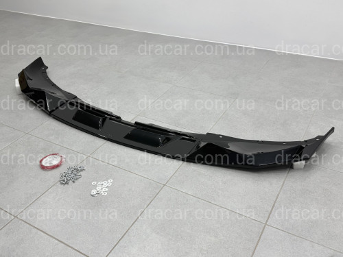 Юбка накладка переднього бампера BMW X5M G05 F95 2019-2022 ABS пластик, чорний глянець артикул 9627