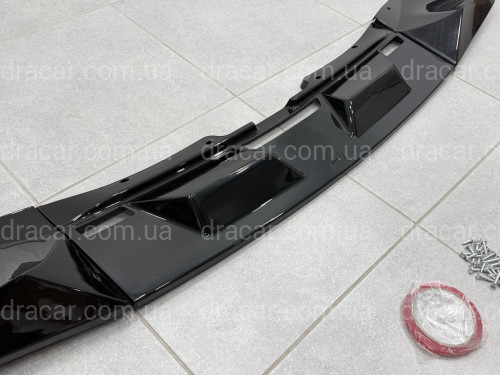 Юбка накладка переднього бампера BMW X5M G05 F95 2019-2022 ABS пластик, чорний глянець артикул 9627